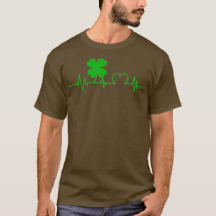 Funny Vierblättriges Kleeblatt Kleeblatt Heartbeat T-Shirt
