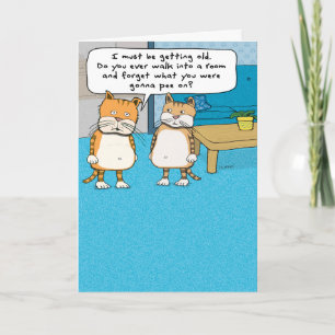 Funny Vieux Chat Carte d'anniversaire