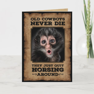 FUNNY VIEUX COWBOY CARTE PHOTO PERSONNALISABLE