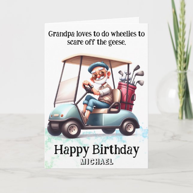*~* Funny Vieux Golf Panier Homme - Carte d'annive (Devant)