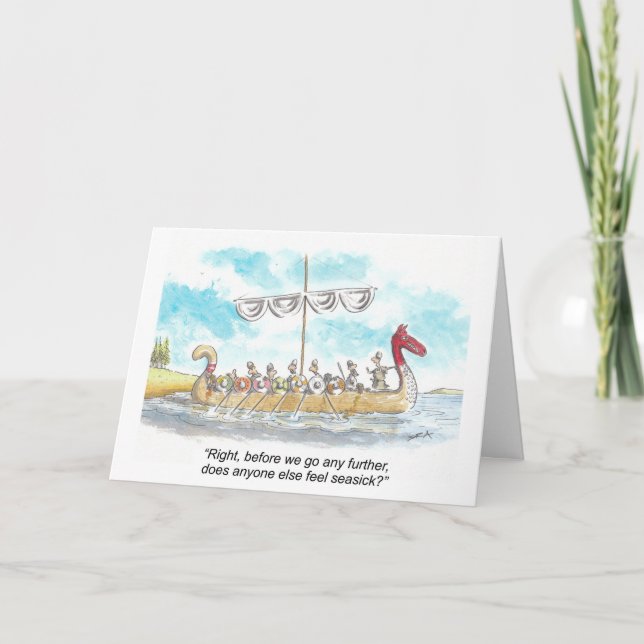 Funny Viking Birthday Card Karte (Vorderseite)