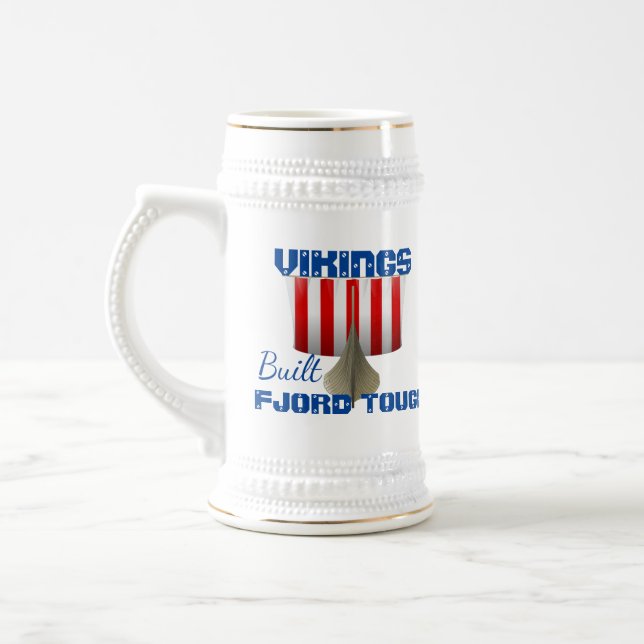 Funny Viking Ship "Fjord Tough" Bierglas (Links)