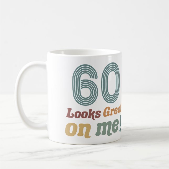 Funny Vintag 60. Geburtstag Kaffeetasse (Links)