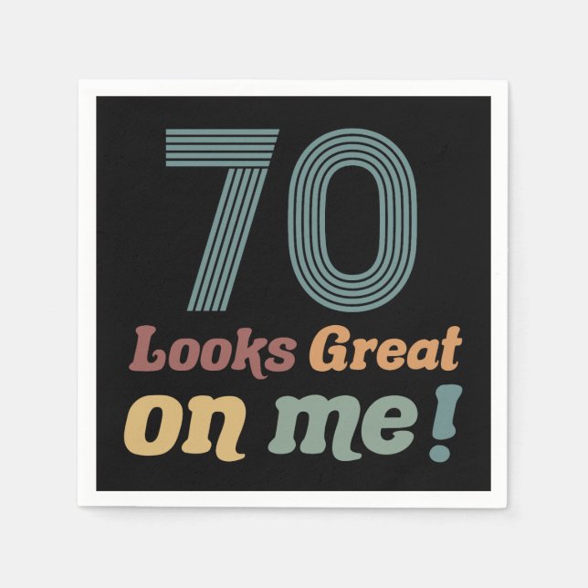 Funny Vintag 70. Geburtstag Serviette (Vorderseite)