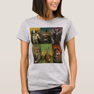 Funny Vintag Animals Montage Frauen T - Shirt