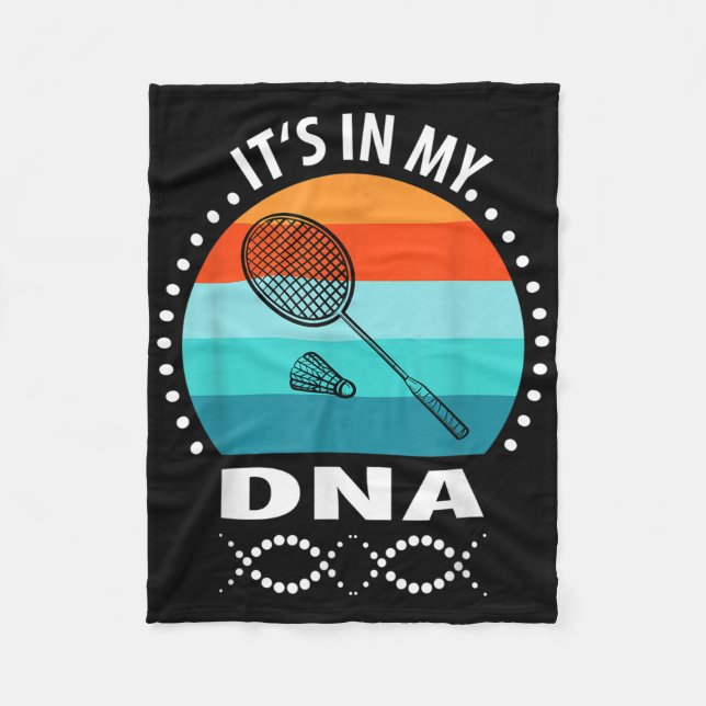 Funny Vintag Badminton Shuttle Badminton Player S Fleecedecke (Vorderseite)