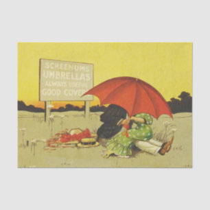 Funny Vintag Beach Regenschirm Liebhaber Seidenpapier