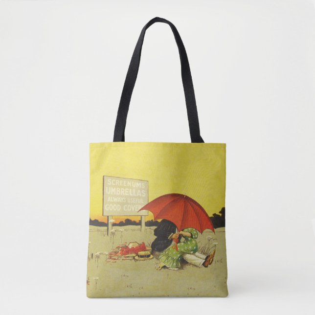 Funny Vintag Beach Regenschirm Liebhaber Tasche (Vorderseite)