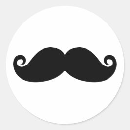Funny Vintag Black Mustache Runder Aufkleber