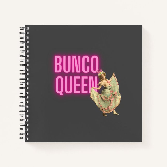 Funny Vintag Bunco Queen Notizbuch (Vorderseite)