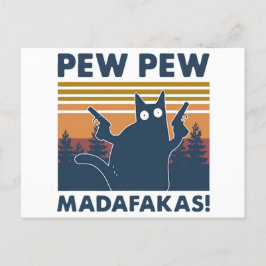 Funny Vintag Cat pew Madafakas Postkarte