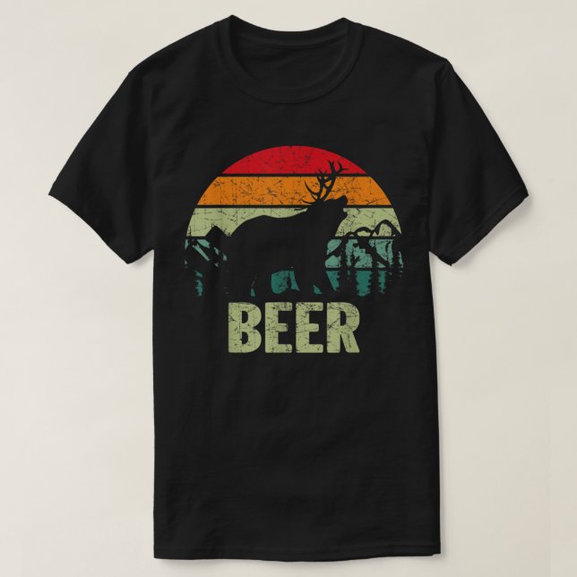Funny Vintag Drink - Bären Deer Bier TShirt (Design vorne)
