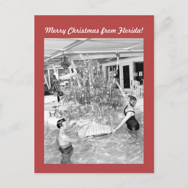 Funny Vintag Foto Florida Weihnachten Postkarte (Vorderseite)