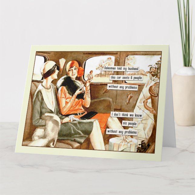 Funny Vintag Friends Gruß Karte (Vorderseite)