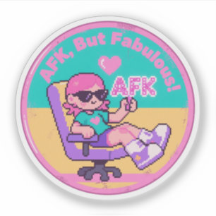 Funny Vintag Gamer AFK Lounge Retro Design Aufkleber