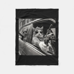 Funny Vintag Gangster Cat Meme Cat Vater Frauen Gr Fleecedecke