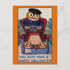 Funny Vintag Halloween Pumpkin Postkarte
