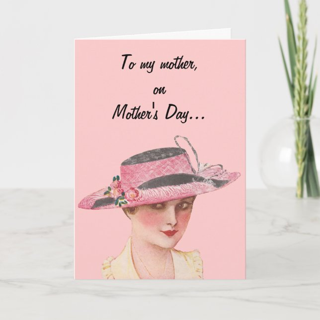 Funny Vintag Happy Mother Day Karte (Vorderseite)