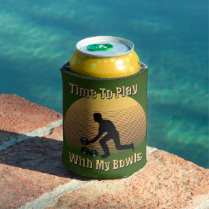 Funny Vintag Lawn Bowls spielen Zeit, kann kühlen Dosenkühler