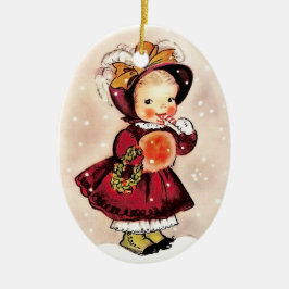 Funny Vintag Little Girl Custom Christmas Keramikornament