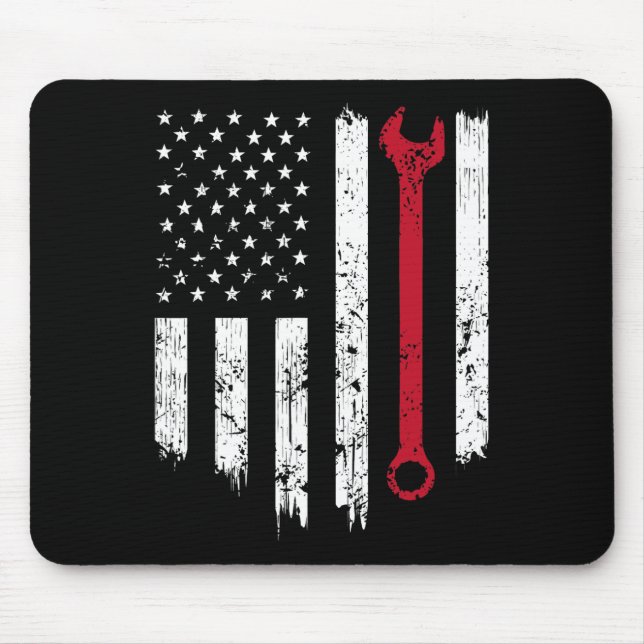 Funny Vintag Mechanic Not American Flag Gi Mousepad (Vorne)