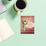 Funny Vintag Medicare Senior Birthday Postkarte<br><div class="desc">Weihnachts-Postkarte für diejenigen,  die "von einem bestimmten Alter.." geworden sind. Design bietet Vintagen Harlequin-Hintergrund mit surreal kostümierten Märchen und Schreibmaschinen-Stil Text,  der "Look wer ist ein Senior-Bürger! Herzlichen Glückwunsch zum Geburtstag von der Medicare Fairy</div>