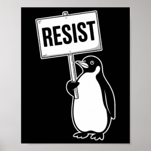 Funny Vintag Penguin Resist Coole Pinguine Residen Poster