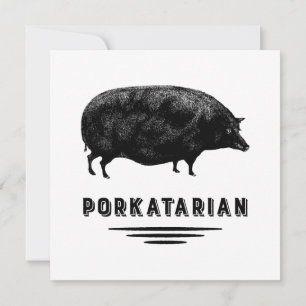 Funny Vintag Pig Bacon Lover Spaß Einladung