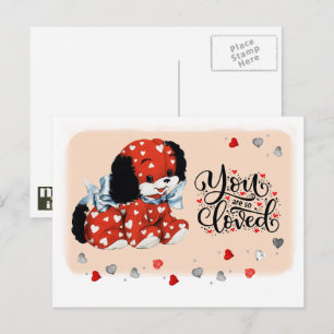 Funny Vintag Puppy Valentine's Day Postkarten