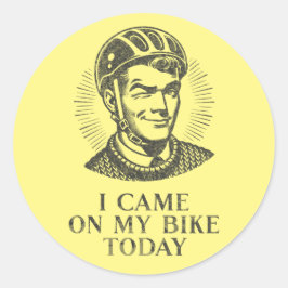 Funny Vintag Retro Biking Illustration Runder Aufkleber