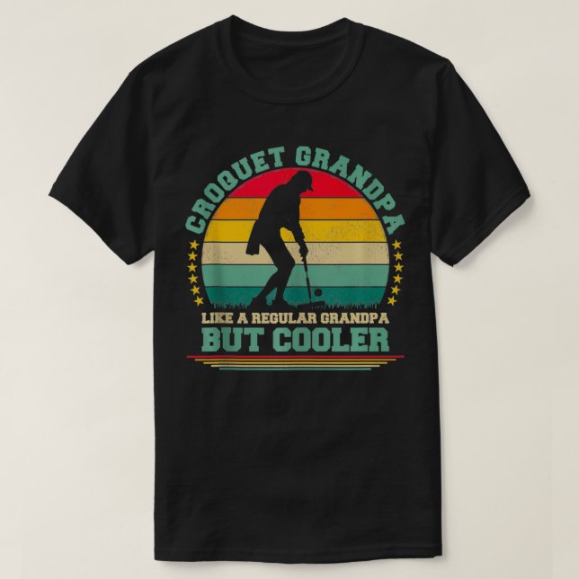 Funny Vintag Retro Croquet Opa Vatertag T-Shirt (Design vorne)