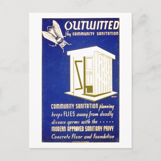 Funny Vintag "Sanitary Privy" Postkarte (Vorderseite)