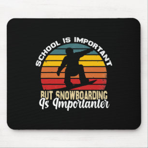 Funny Vintag Snowboarding Jokes Boys Girls Snowbo Mousepad
