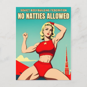 Funny Vintag Style Sowjetische UdSSR Gym Muskel Sp Postkarte