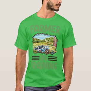 Funny Vintag Tractor Idee Bauer im Training T-Shirt