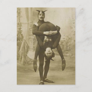 Funny Vintag Viktorianisch Circus Performers Postkarte