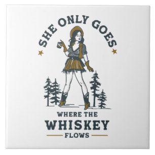 Funny Vintag Western Cowgirl Whiskey Lover Fliese