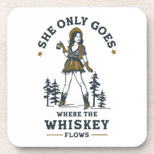 Funny Vintag Western Cowgirl Whiskey Lover Getränkeuntersetzer