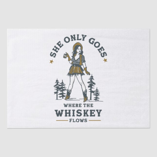 Funny Vintag Western Cowgirl Whiskey Lover Seidenpapier (Vorderseite)