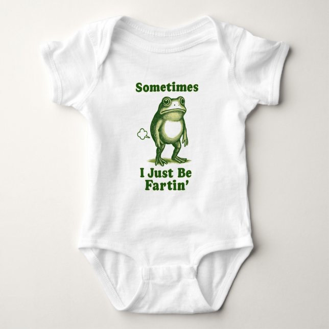 Funny Vintage Frog Baby Strampler (Vorderseite)