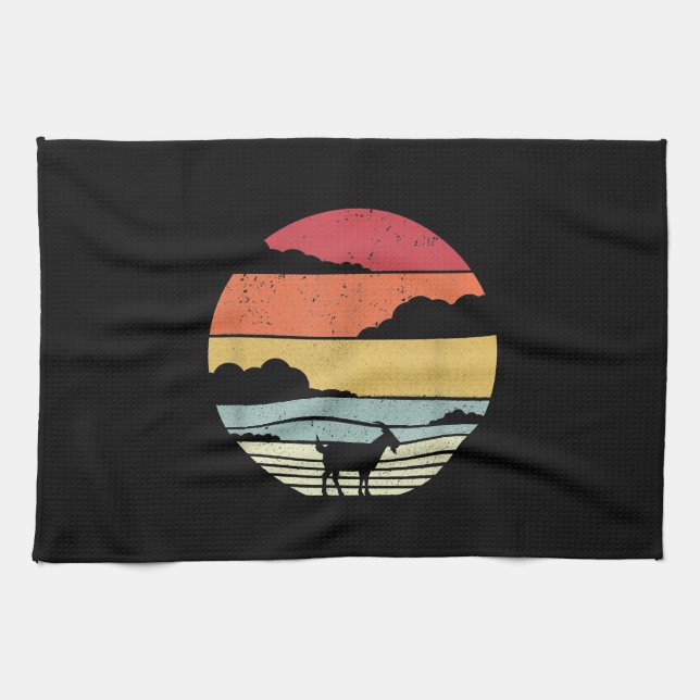 Funny Vintage Goat Gift Geschirrtuch (Horizontal)