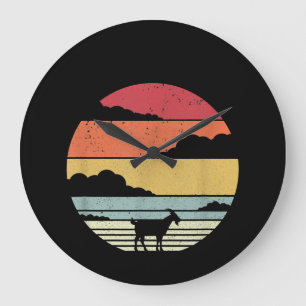 Funny Vintage Goat Gift Große Wanduhr
