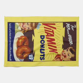 Funny Vintage "Vitamin Donuts" Werbung Handtuch