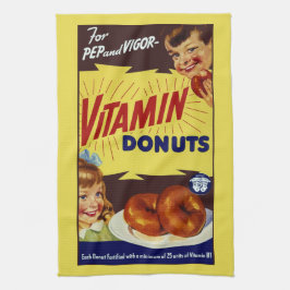 Funny Vintage "Vitamin Donuts" Werbung Handtuch