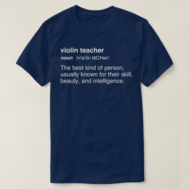 Funny Violin Teacher Violinist Lektionen Geschenk T-Shirt (Design vorne)