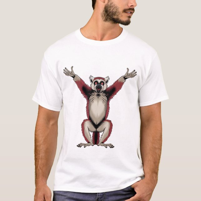 Funny Viral Bloodnut Meme Red-Ruffed Lemur  T-Shirt (Vorderseite)