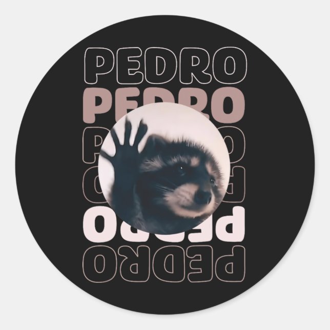 Funny Viral Pedro Dancing Raccoon Meme Pedro Runder Aufkleber (Vorderseite)