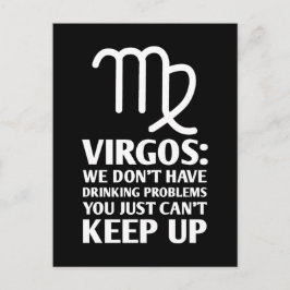 Funny Virgo Drinks Zodiac Astrologie Zeichen Postkarte