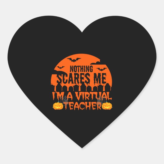 Funny Virtual Teacher Herz-Aufkleber (Vorderseite)