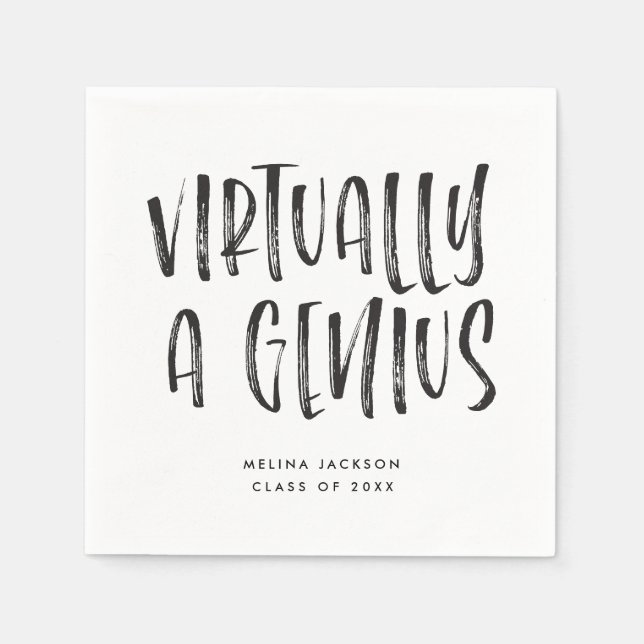Funny virtuell eine Genius Graduation Party Serviette (Vorderseite)